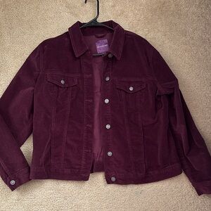 Women's Gloria Vanderbilt Dark Purple Corduroy Jacket size XL